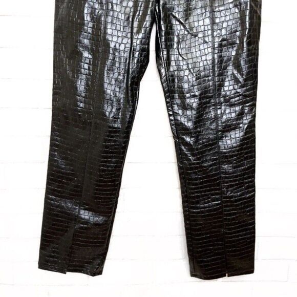 ZARA Faux Leather Pants Croco Animal Effect NWT - Picture 14 of 16